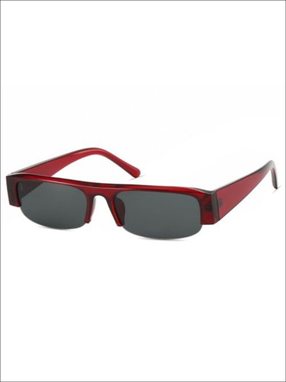 Semi-Rimless Retro Rectangle Sunglasses UV400 Unisex